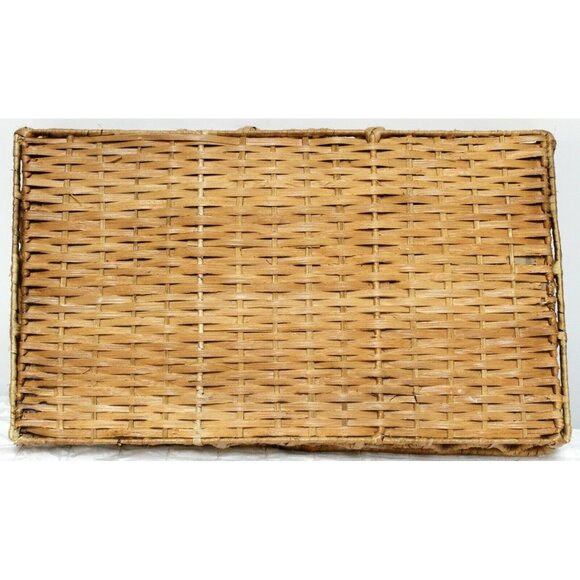 Polynesian Tiki God Capiz Serving Tray Shell God 21"x12" Jewel Brown Gold Woven - Picture 7 of 8